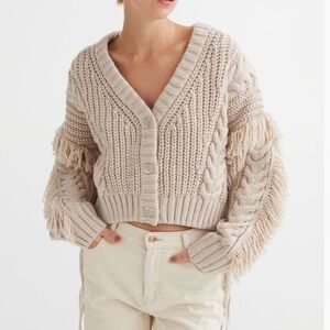 Fringe trim oversized Cardigan